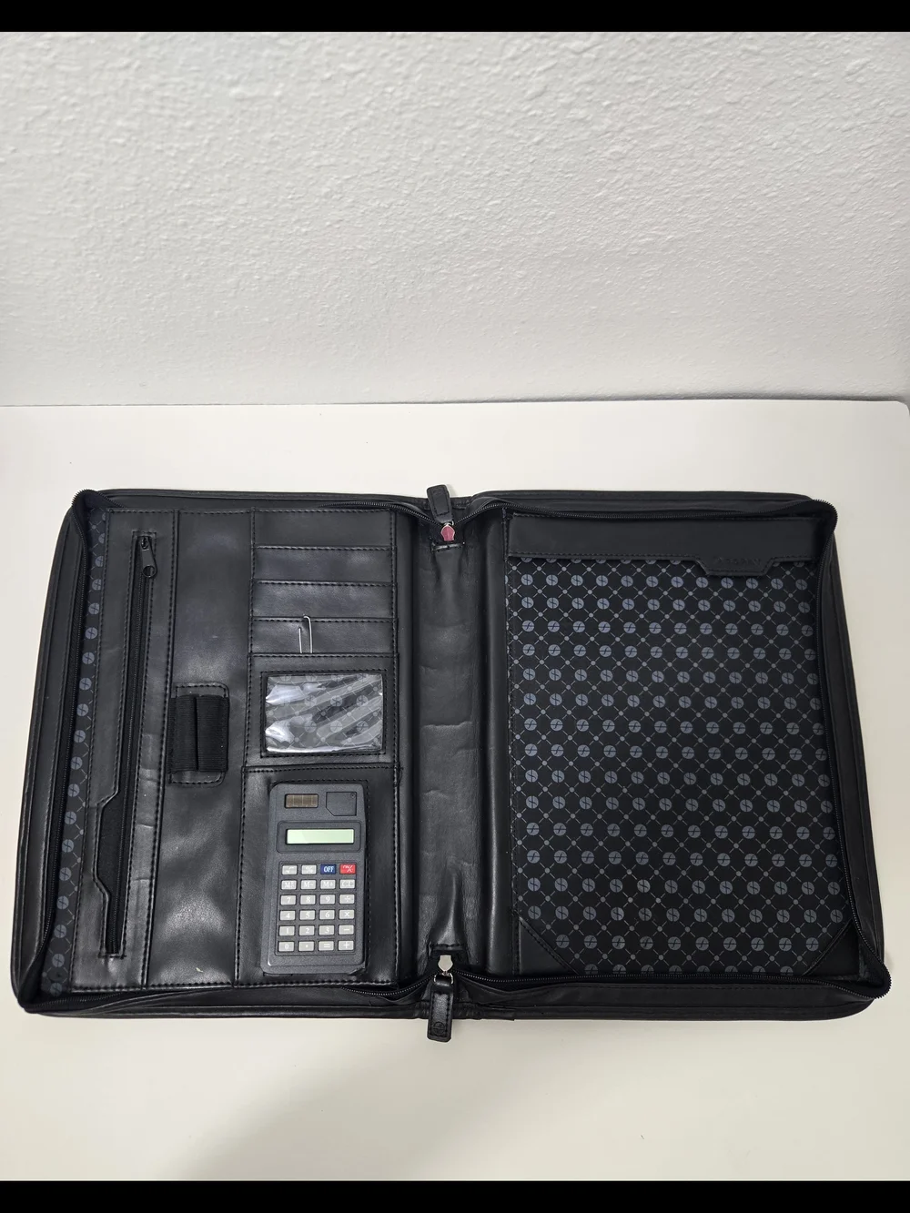 Structured Black Leather Briefcase with Top Handles